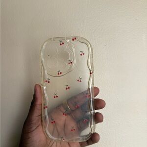 Cherry Pattern Clear Phone Case